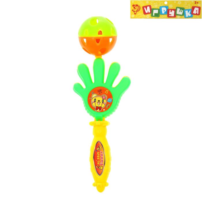 Музыкальный инструмент стучалка-погремушка "Ладошка", МИКС