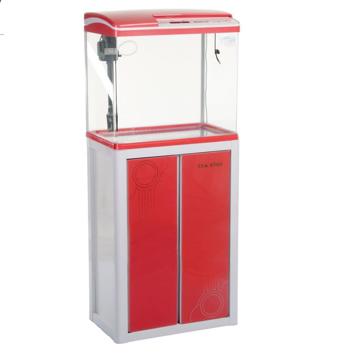 Аквариумный комплекс HX-520 F red&white с тумбой, 56 л, красный с белым