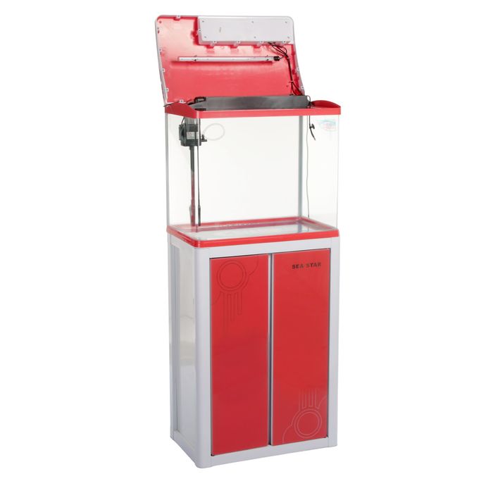 Аквариумный комплекс HX-520 F red&white с тумбой, 56 л, красный с белым