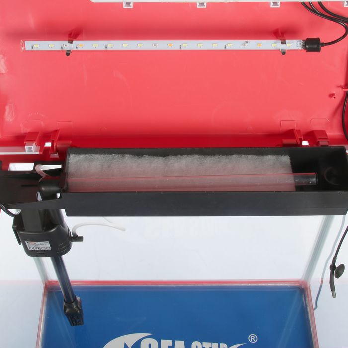 Аквариумный комплекс HX-520 F red&white с тумбой, 56 л, красный с белым