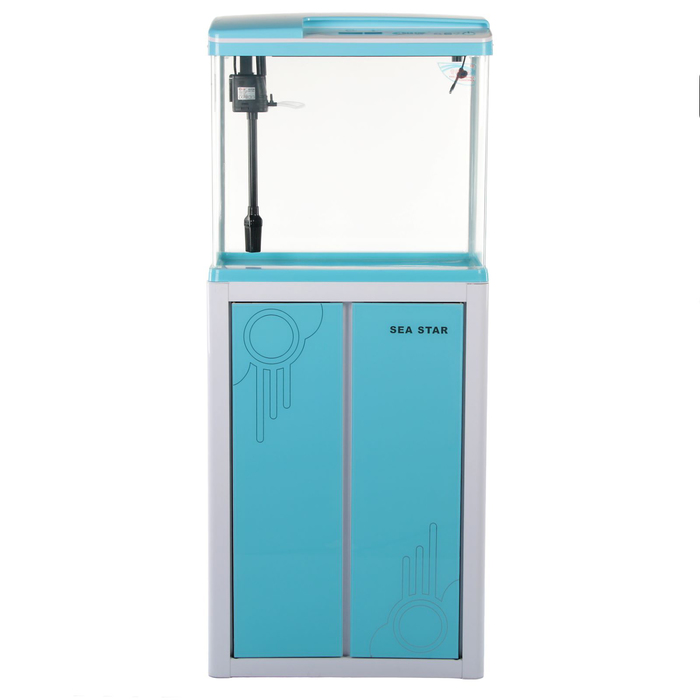 Аквариумный комплекс HX-520F blue&white с тумбой, 56 л, голубой с белым