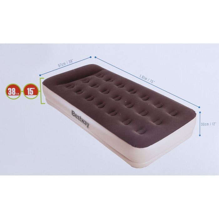 Кровать надувная с подголовником Comfy Single 191х97х38 см, встроенный насос на батарейках 67572 16 Bestway