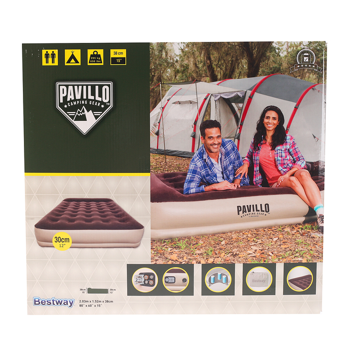 Кровать надувная с подголовником Comfy Single 203х152х38 см, встроенный насос на батарейках 67574 1 Bestway