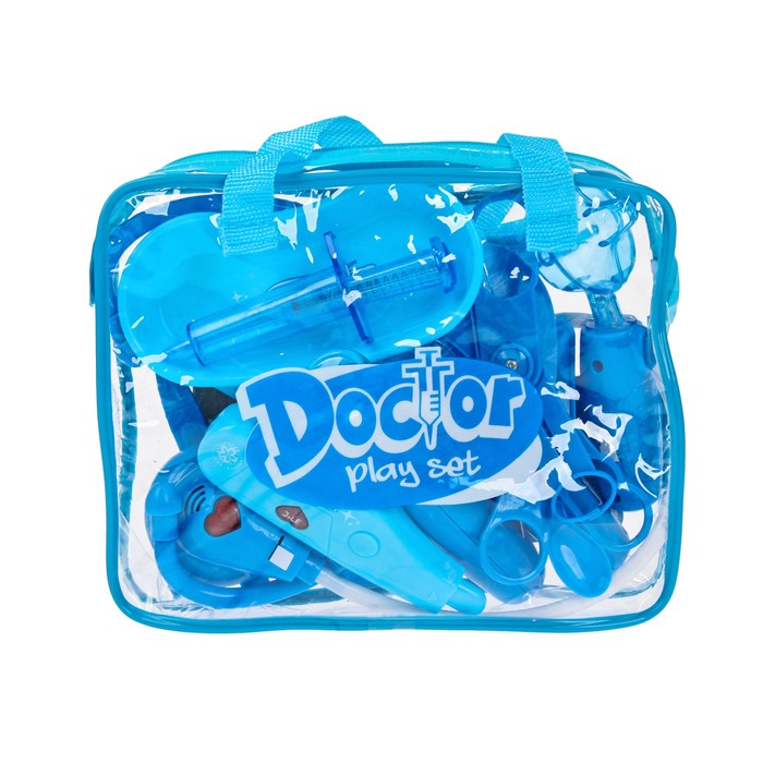 Набор доктора "Мой маленький доктор-2", цвет синий, свет,звук, в сумке 17 предметов