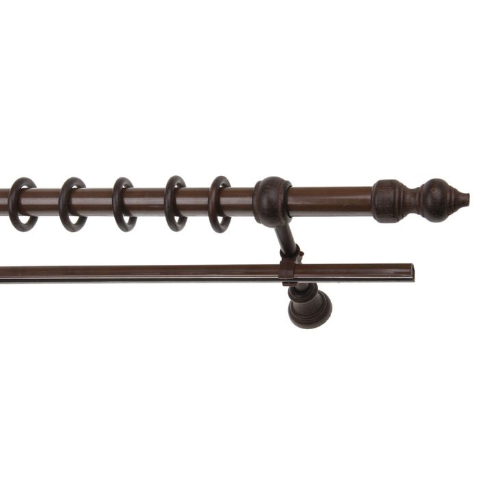 Карниз двухрядный 400 см "Деревянный элемент. Орех" d=2,8 см