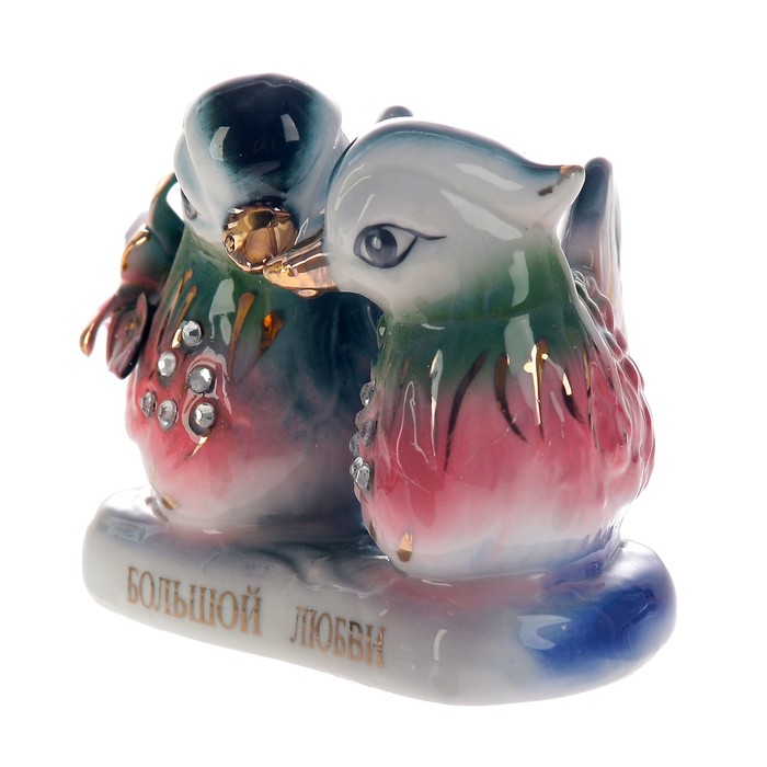 Нэцке "Уточки-мандаринки - Большой любви" зеленый