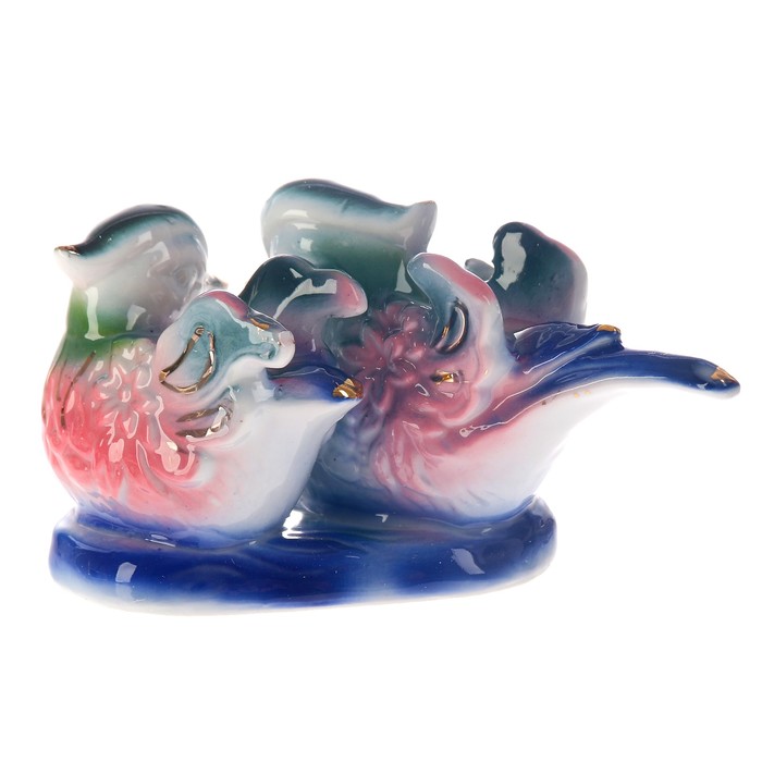 Нэцке "Уточки-мандаринки - Большой любви" зеленый