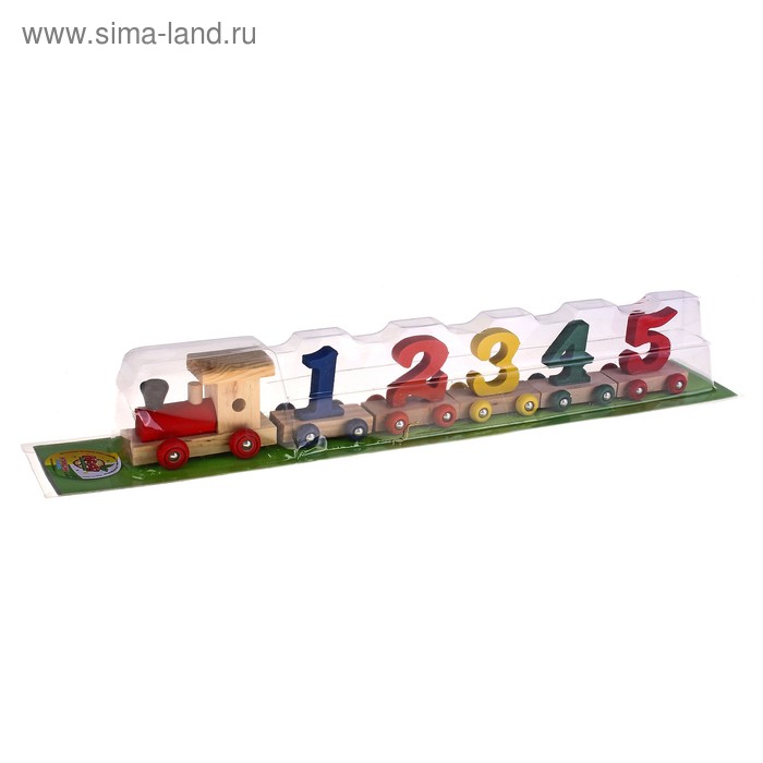 

Конструктор "Паровоз" 6 вагонов с цифрами на магнитах