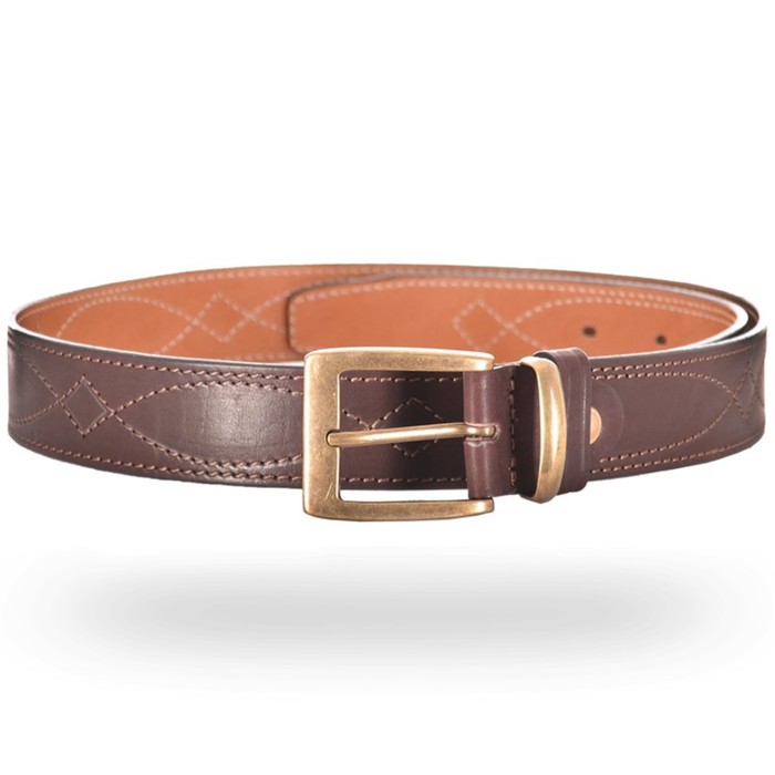 Ремень брючный, коричневый, ширина 35 мм, № 5