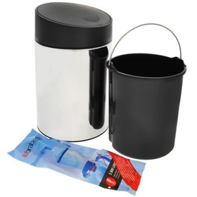 

Ведро для мусора с крышкой Brabantia Slide Bin, 5 л, подвесное, цвет стальной полированный