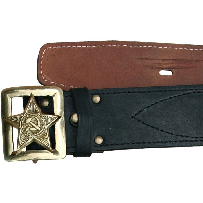 Ремень поясной "Звезда", чёрный, ширина 50 мм, № 4