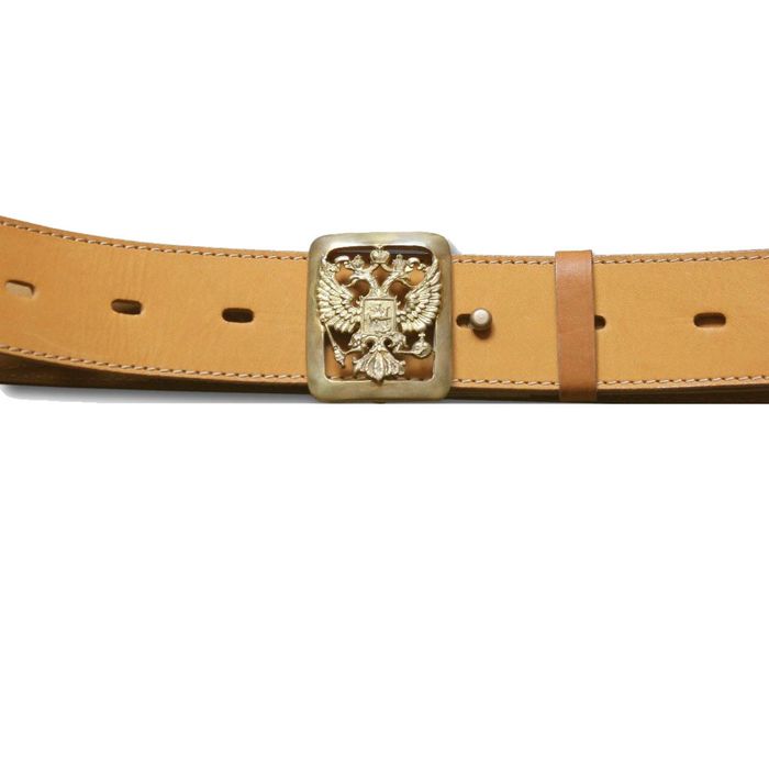 Ремень поясной "Патриот", светло-золотой, ширина 50 мм, № 3