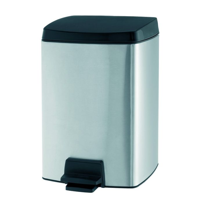 Ведро для мусора Brabantia, 10 л, прямоугольное, с педалью, цвет стальной