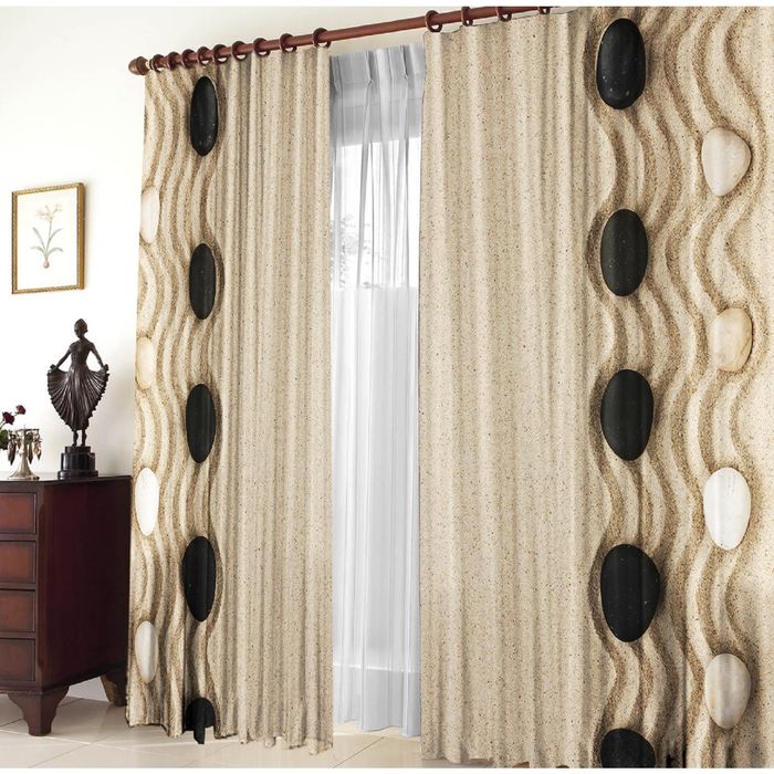 Комплект штор 21075 "Камни на песке", ш 150 х в 270 см - 2 шт, разноцветный