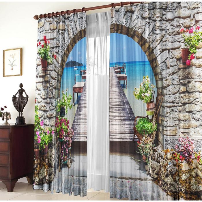 Комплект штор 21076 "Корсика", ш 150 х в 270 см - 2 шт, разноцветный