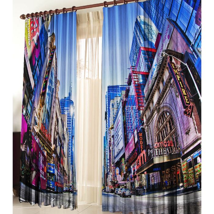 Шторы "Манхеттен", размер 150х270 см-2 шт, разноцветный 21079