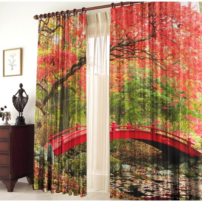 Комплект штор 21080 "Осенний парк", ш 150 х в 270 см - 2 шт, разноцветный