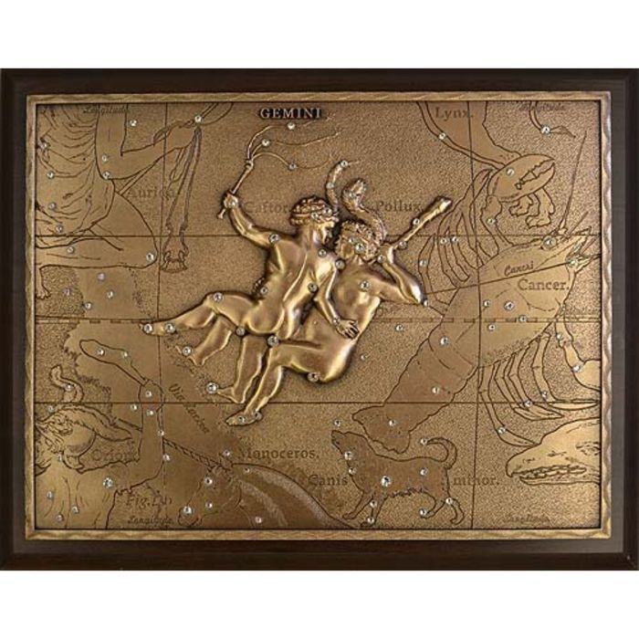 Панно из металла на стену "Близнецы" гальванопластика, малое