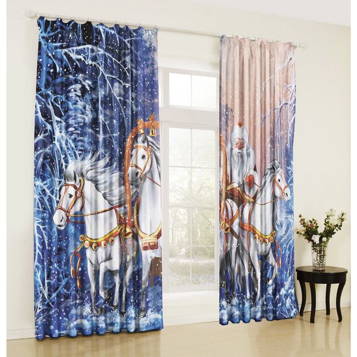 Комплект штор 21087 "Тройка", ш 150 х в 270 см - 2 шт, разноцветный