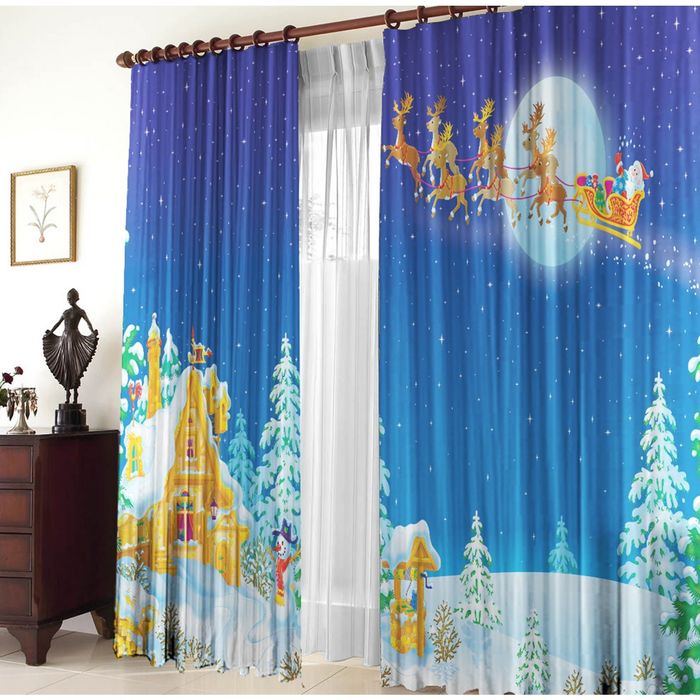 Комплект штор 21105 "Крисмас", ш 150 х в 270 см - 2 шт, разноцветный