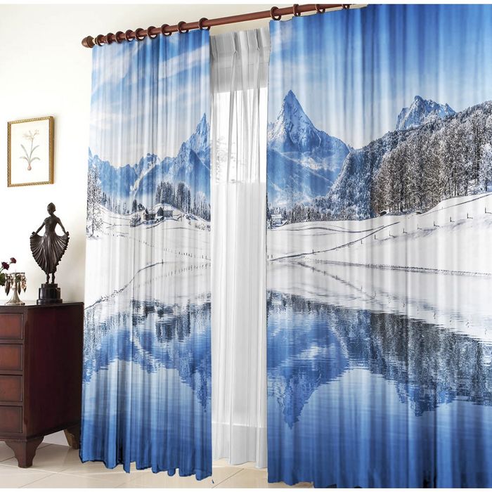 Комплект штор 21107 "Зимняя лагуна", ш 150 х в 270 см - 2 шт, разноцветный