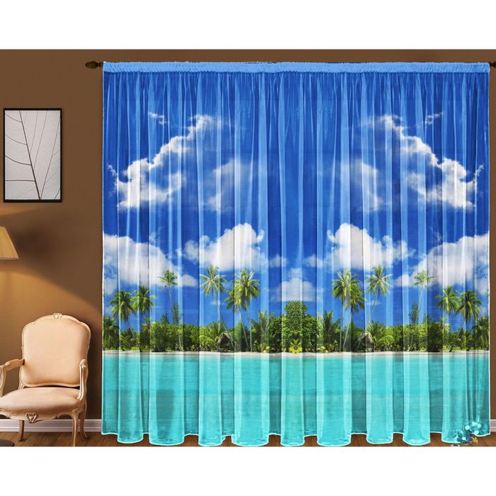 Тюль "Пляж", размер 290х270 см 21126