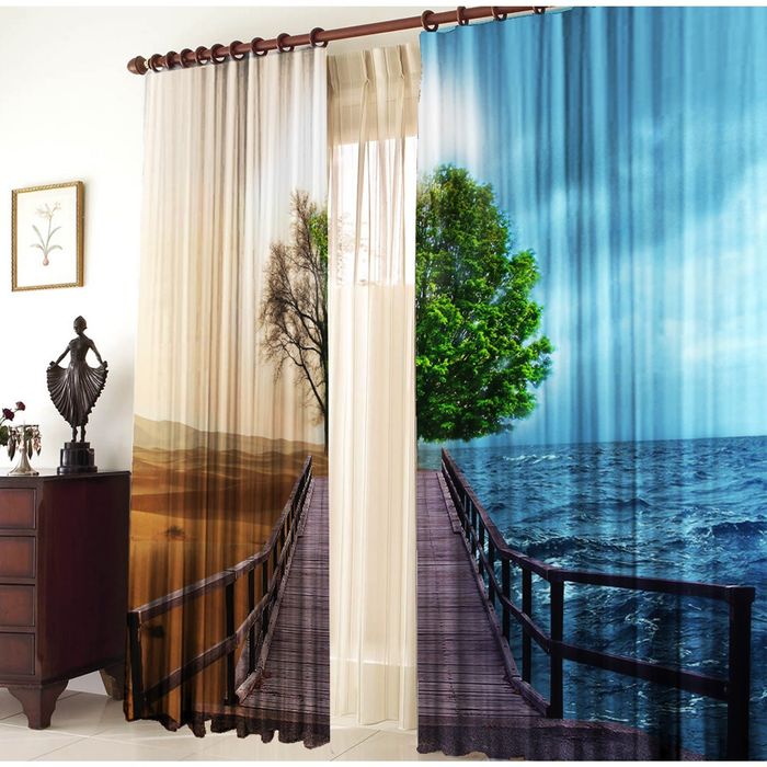 Комплект штор "Дерево", 150х270 см-2 шт, блэкаут