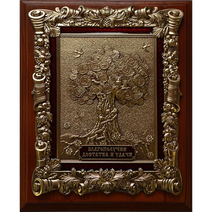 Деревянная ключница настенная «Денежное дерево» малая