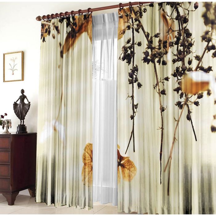 Комплект блэкаут-штор 21147 "Лист", ш 150 х в 270 см - 2 шт, разноцветный