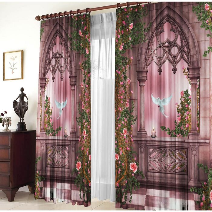 Комплект штор-блэкаут 21149 "Розовые сны", ш 150 х в 270 см - 2 шт, разноцветный