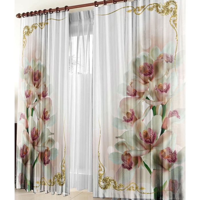 Комплект штор-блэкаут 21155 "Прелесть", ш 150 х в 270 см - 2 шт, разноцветный