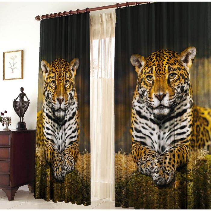 Комплект блэкаут-штор 21158 "Леопард", ш 150 х в 270 см - 2 шт, разноцветный
