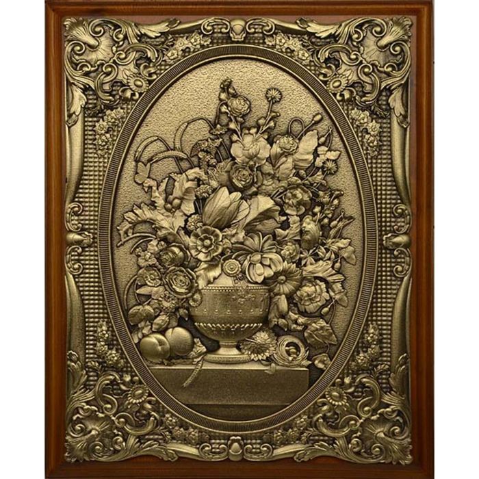 Деревянная ключница настенная «Цветы в вазе» малая