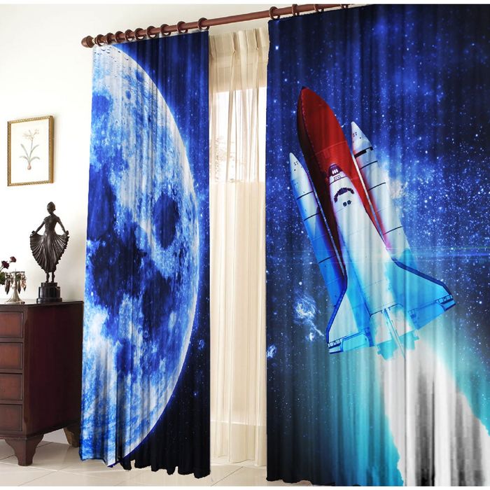 Комплект штор-блэкаут 21161 "Ракета", ш 150 х в 270 см - 2 шт, разноцветный