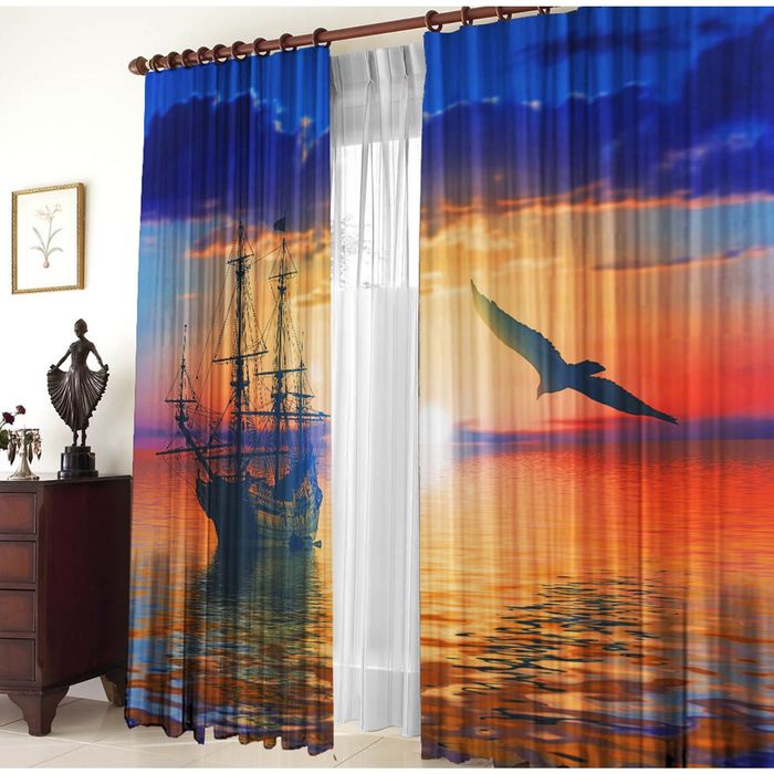 Комплект штор 21163 "Горизонт", ш 150 х в 270 см - 2 шт, разноцветный