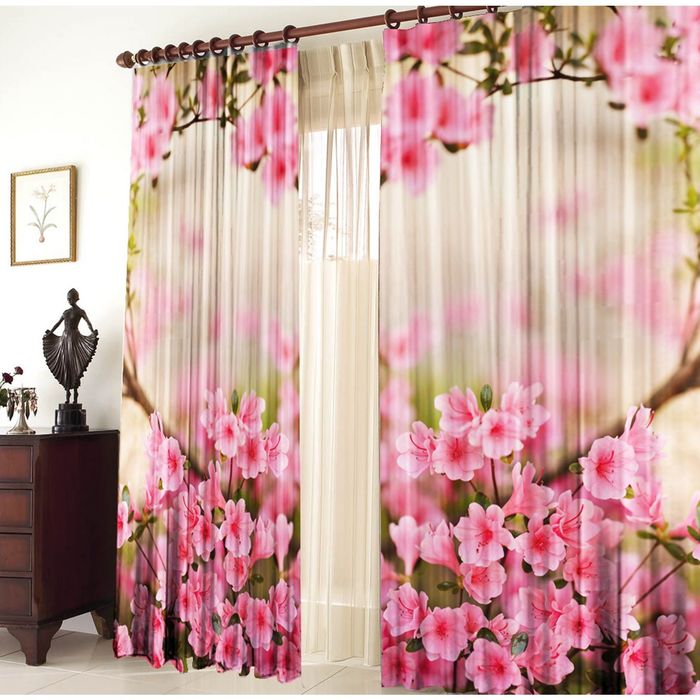 Комплект штор 21180 "Весенние цветы", ш 150 х в 270 см - 2 шт, разноцветный