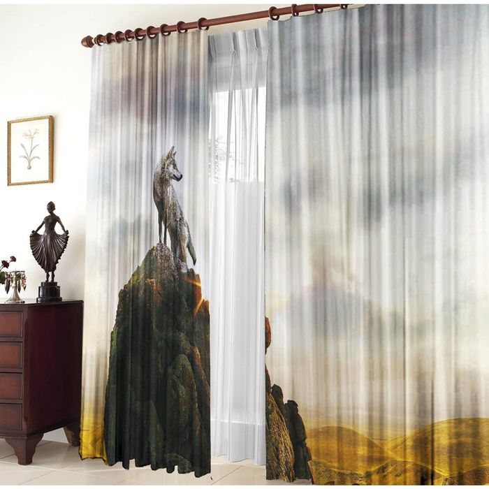 Комплект штор 21183 "Волк", ш 150 х в 270 см - 2 шт, разноцветный