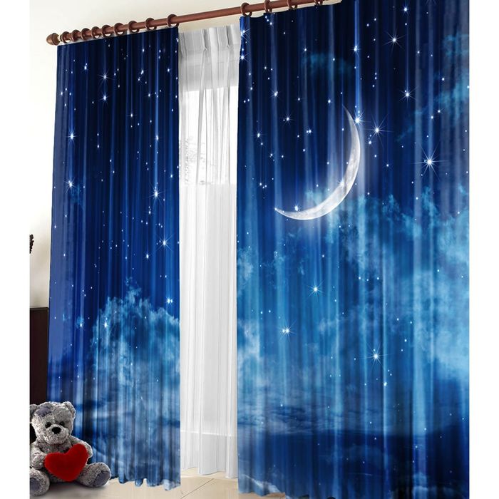 Комплект штор 21189 "Звездопад", ш 150 х в 270 см - 2 шт, разноцветный