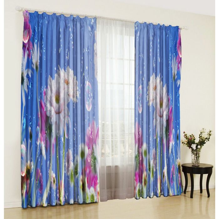 Комплект штор 21193 "Капли росы", ш 150 х в 270 см - 2 шт, разноцветный