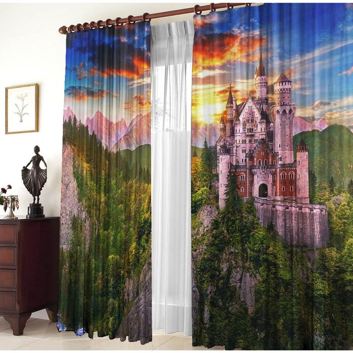 Комплект штор 21198 "Крепость", ш 150 х в 270 см - 2 шт, разноцветный