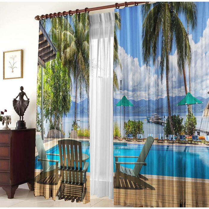 Комплект штор 21200 "Курорт", ш 150 х в 270 см - 2 шт, разноцветный