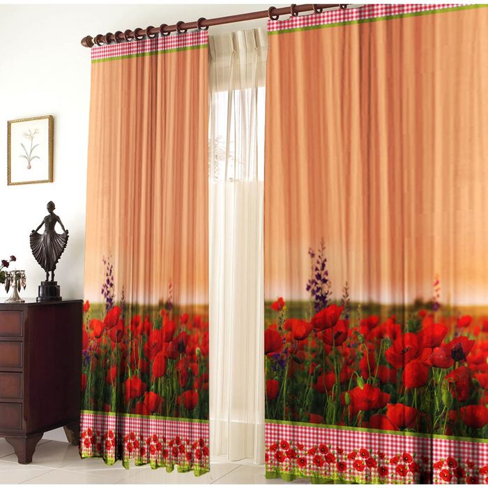 Комплект штор 21209 "Маки", ш 150 х в 270 см - 2 шт, разноцветный