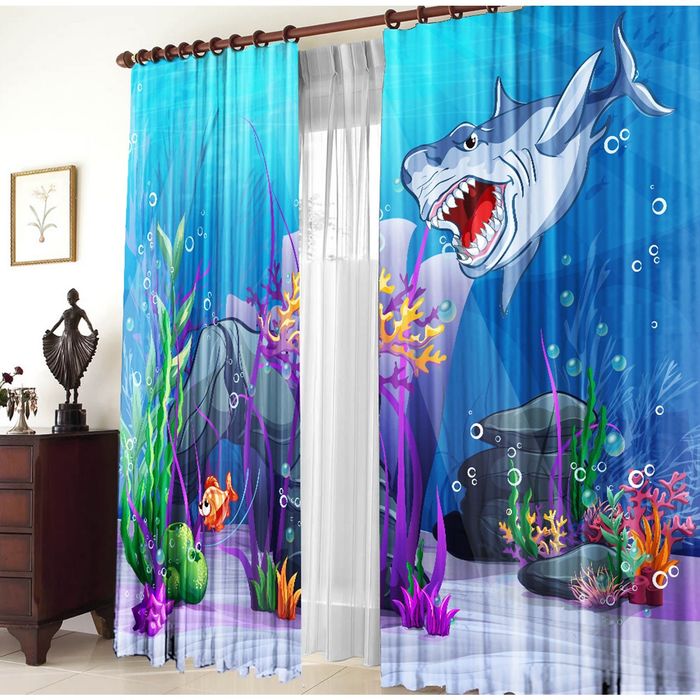 Комплект штор 21214 "На дне", ш 150 х в 270 см - 2 шт, разноцветный