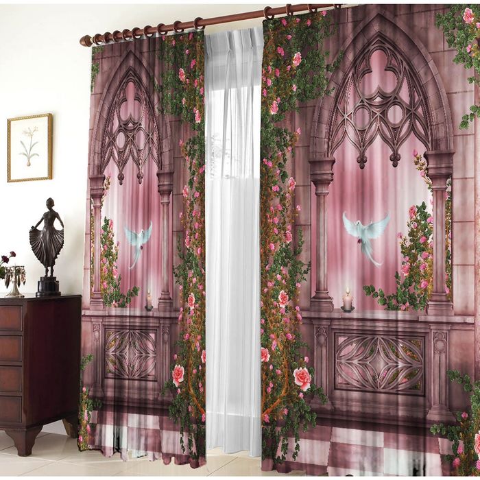 Комплект штор 21233 "Розовые сны", ш 150 х в 270 см - 2 шт, разноцветный