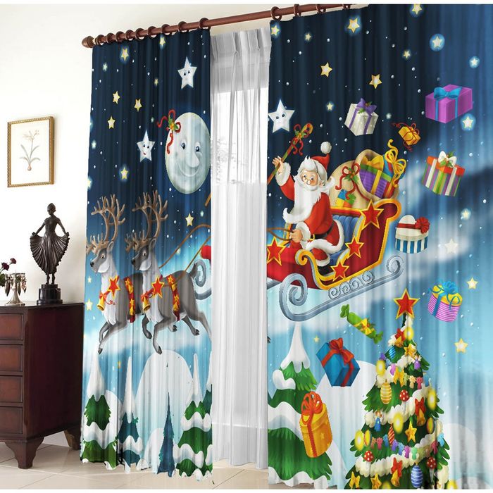 Комплект штор "Санта-Клаус", 150х270 см-2 шт, габардин