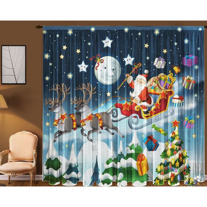 Тюль "Санта-Клаус", размер 290х270 см 21126