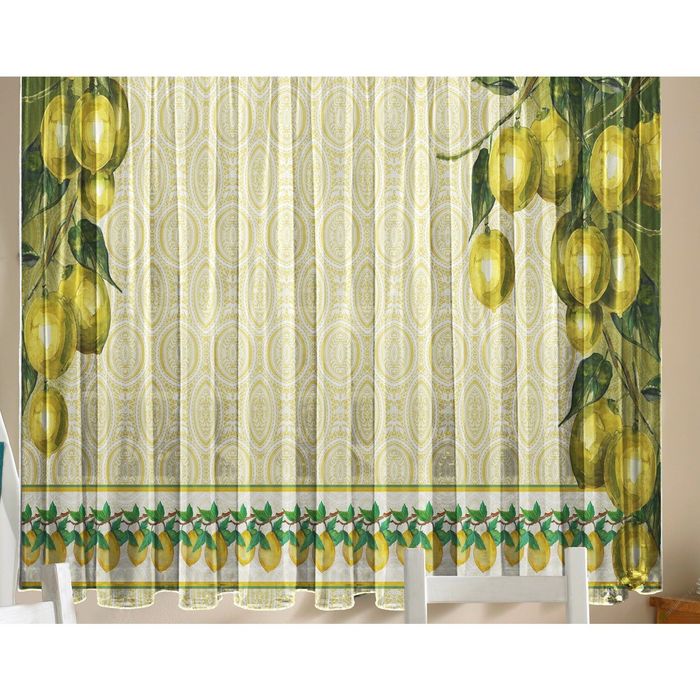 Тюль "Лимоны", размер 160х290 см