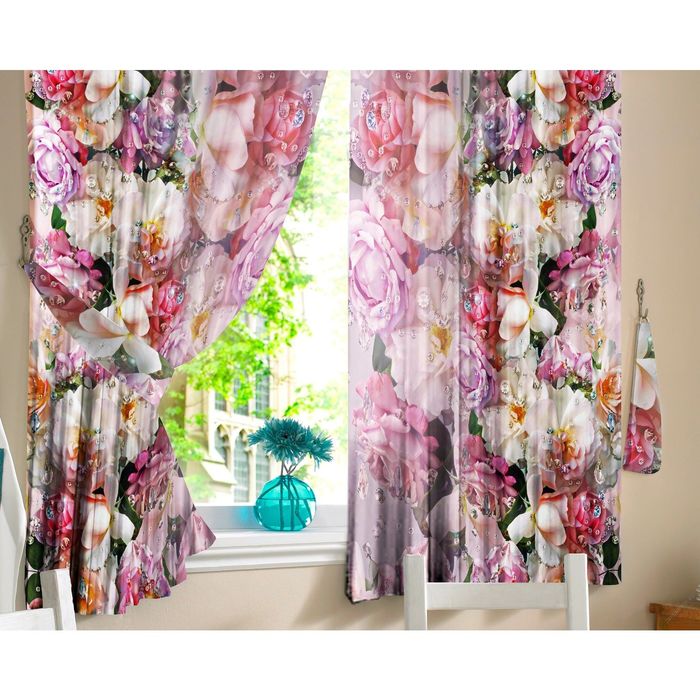 Шторы кухонные "Искушение", 145х160 см-2 шт, габардин