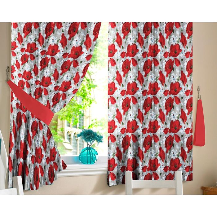 Шторы кухонные "Комплимент", 145х160 см-2 шт, габардин