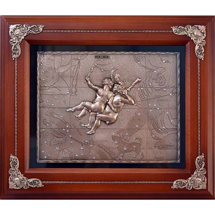 Панно из металла на стену "Близнецы" гальванопластика